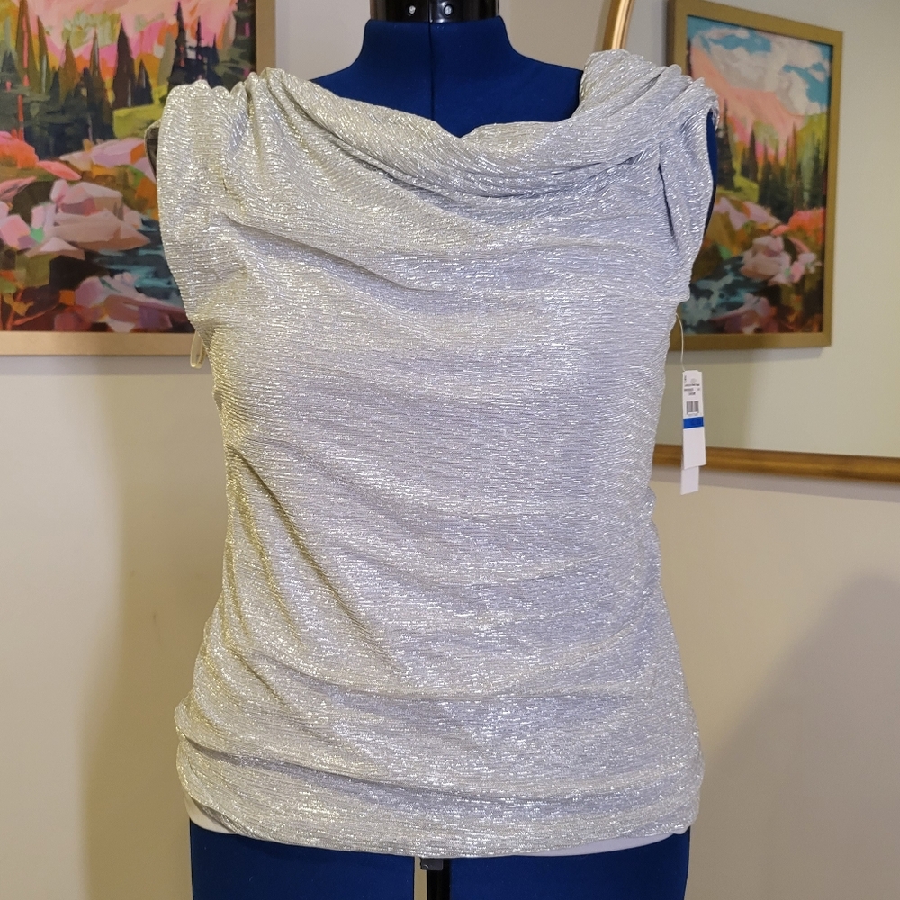 Silver Shimmer Sleeveless Top